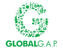 Logo of Global Gap featuring green leaves, symbolizing sustainability and environmental responsibility.