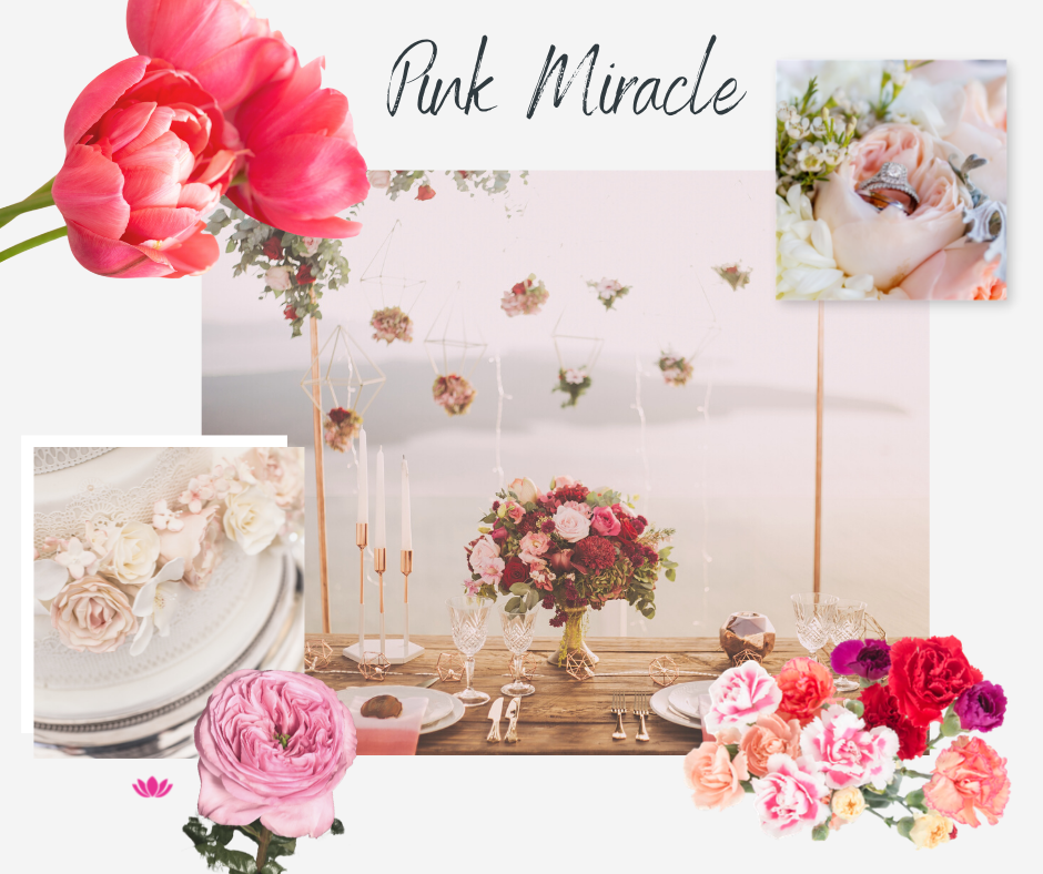 Wedding inspiration moodboard pink theme 