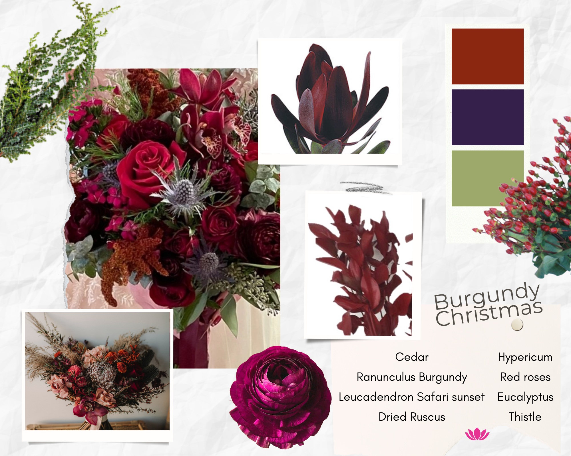 burgundy color palette christmas