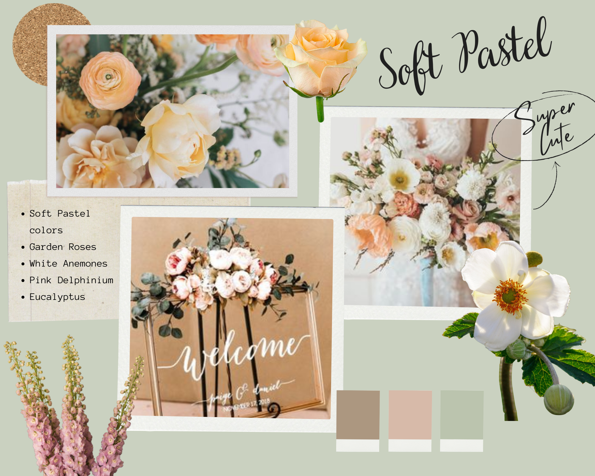 soft pastel colors moodboard